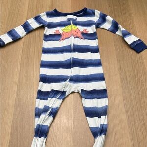 Carter's Navy and White Striped Footie